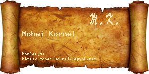 Mohai Kornél névjegykártya
